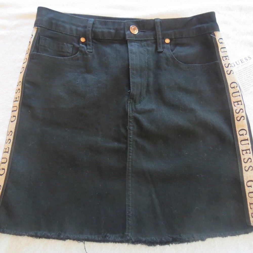 Guess Corova Logo Tape Mini skirt; size S; black wash